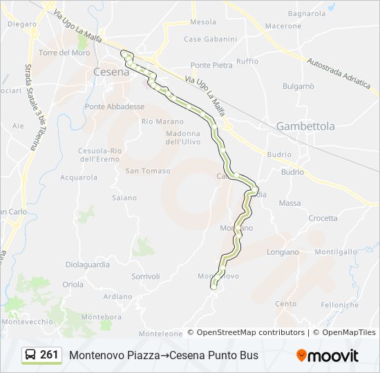 261 bus Line Map