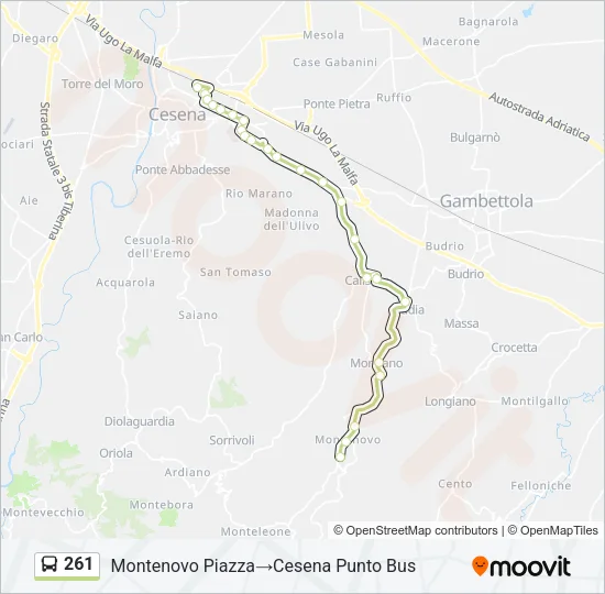 261 Bus Line Map