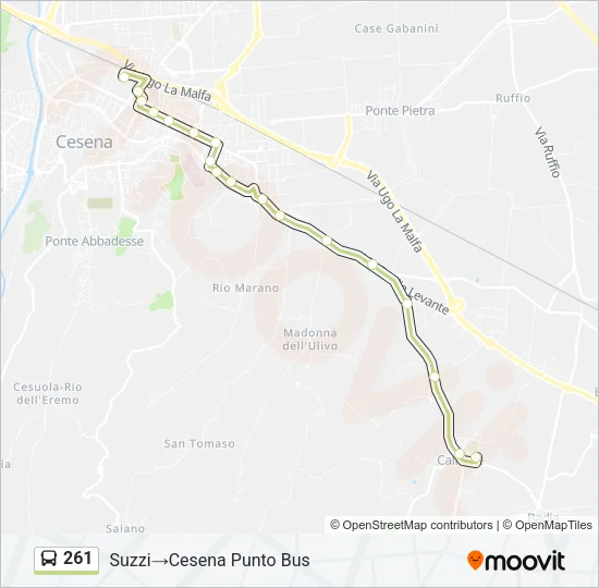 261 Bus Line Map