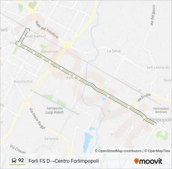 92 Bus Line Map