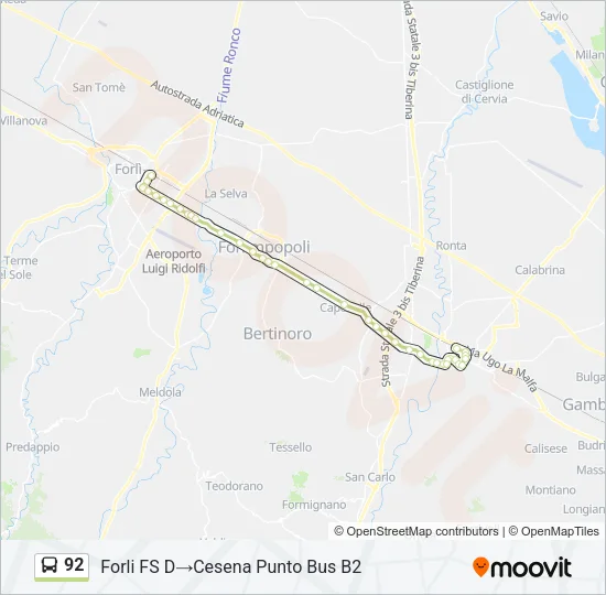 92 Bus Line Map