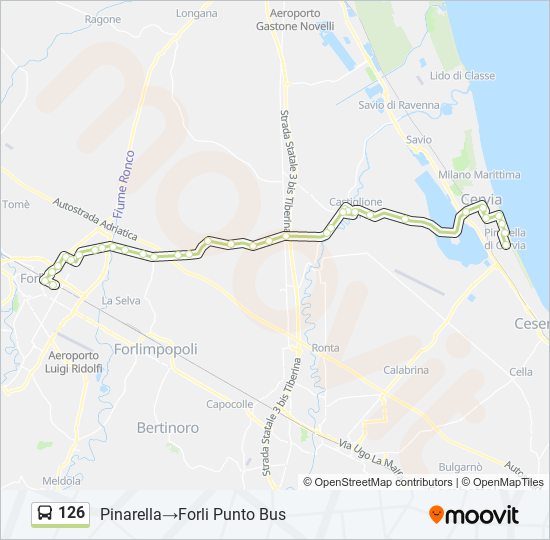 126 bus Line Map