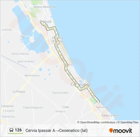 Percorso linea bus 126