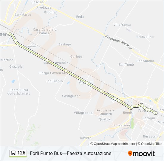 126 bus Line Map