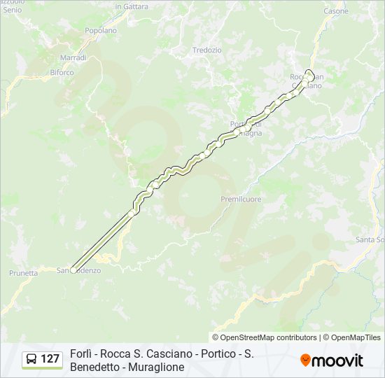 127 bus Line Map