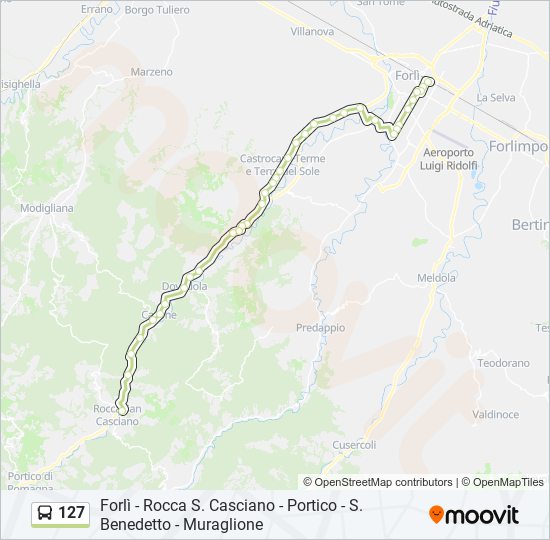 127 bus Line Map