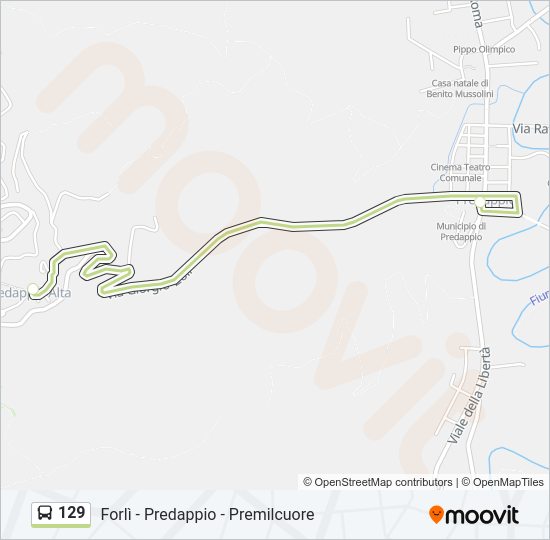 Percorso linea bus 129