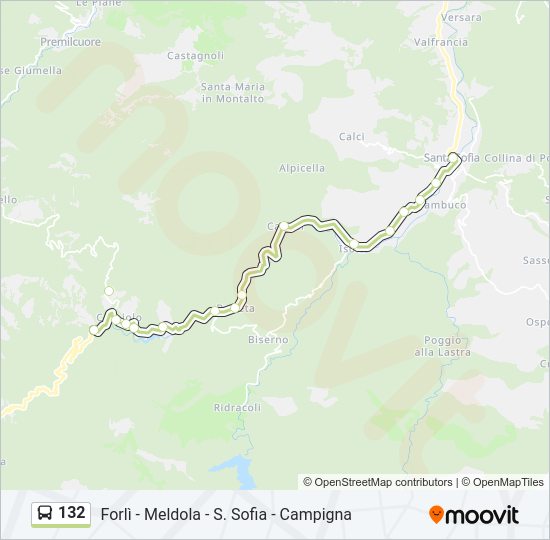 Percorso linea bus 132