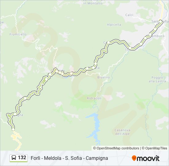 Percorso linea bus 132