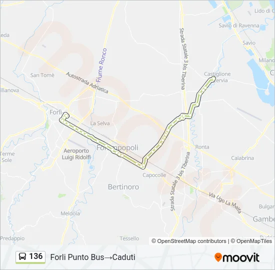 136 Bus Line Map