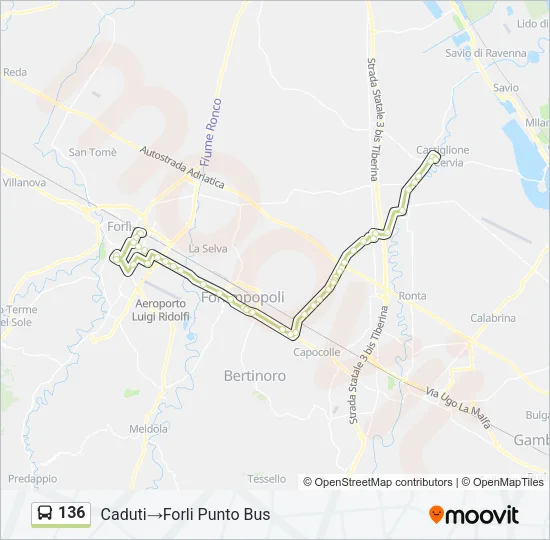 136 Bus Line Map