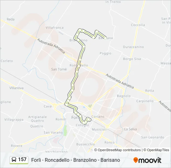 157 Bus Line Map