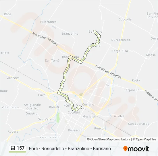 157 Bus Line Map