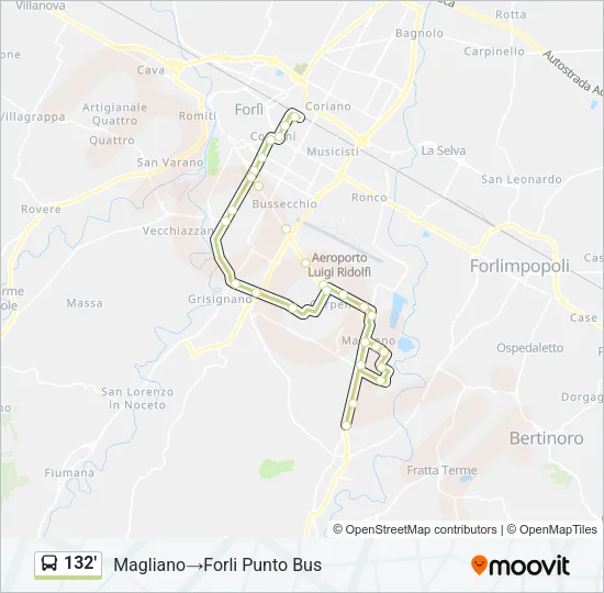 132' Bus Line Map