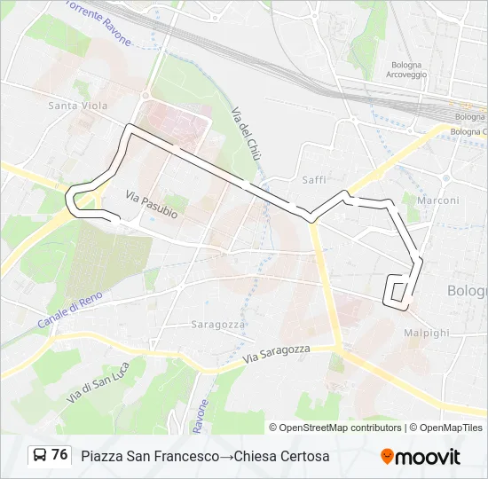 76 Bus Line Map