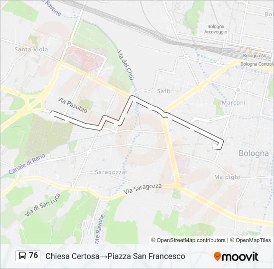 76 Bus Line Map