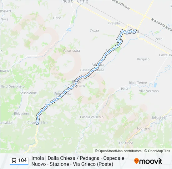 104 Bus Line Map