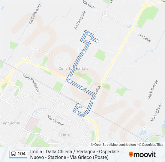 Percorso linea bus 104