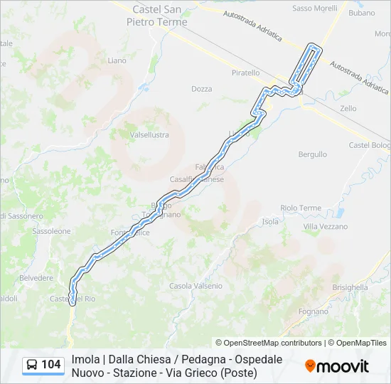 104 Bus Line Map