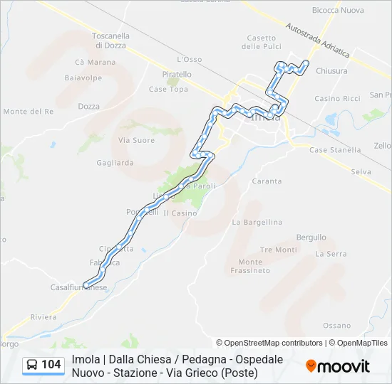 104 Bus Line Map