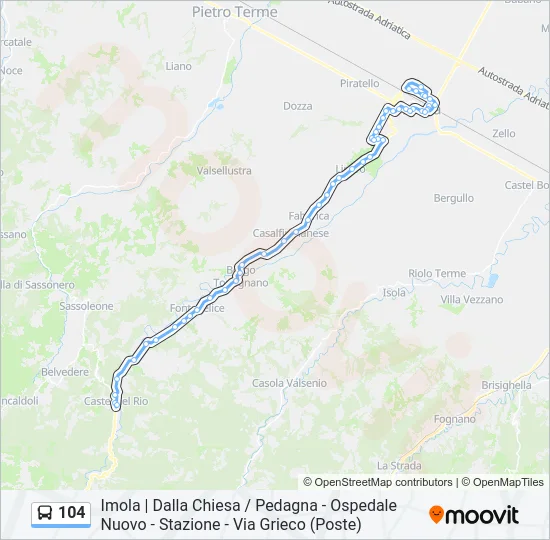 104 Bus Line Map