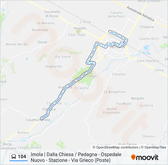 104 Bus Line Map