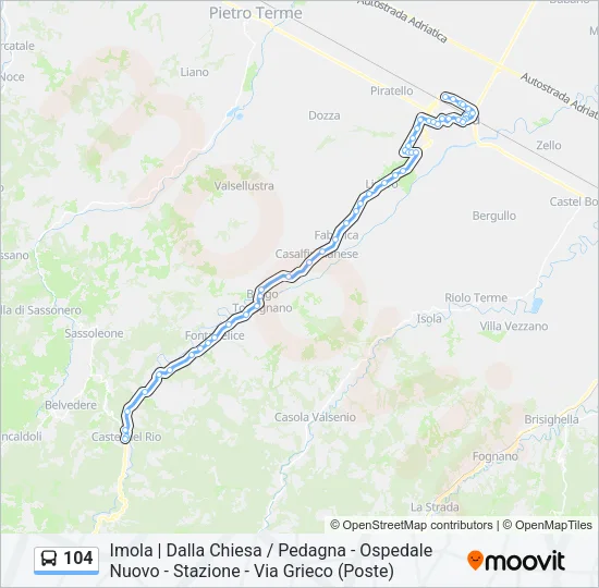104 Bus Line Map