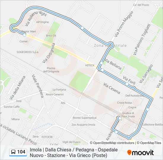 104 Bus Line Map