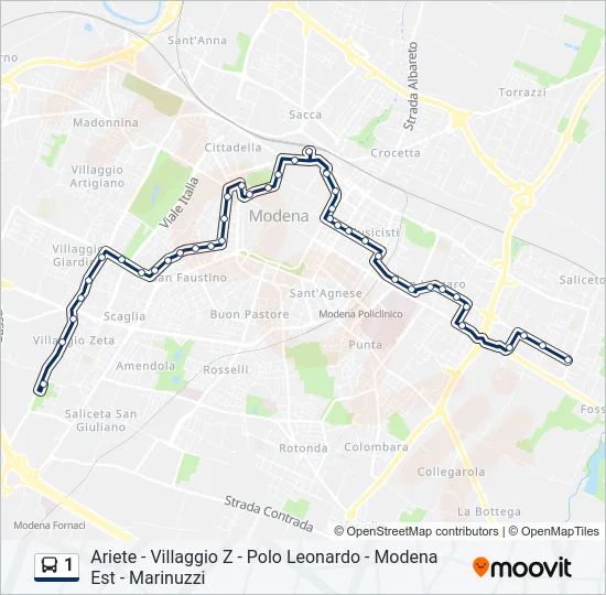1 Bus Line Map