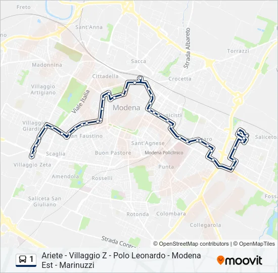 1 Bus Line Map