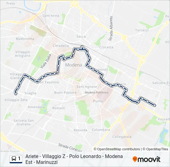 1 Bus Line Map