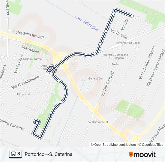 3 Bus Line Map