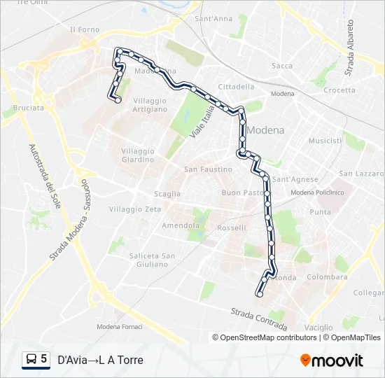 5 Bus Line Map