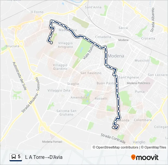 5 Bus Line Map