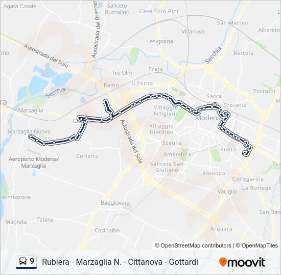 9 Bus Line Map