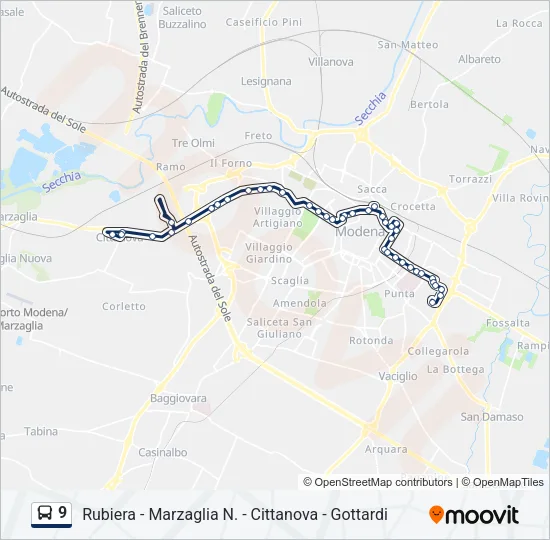 9 Bus Line Map