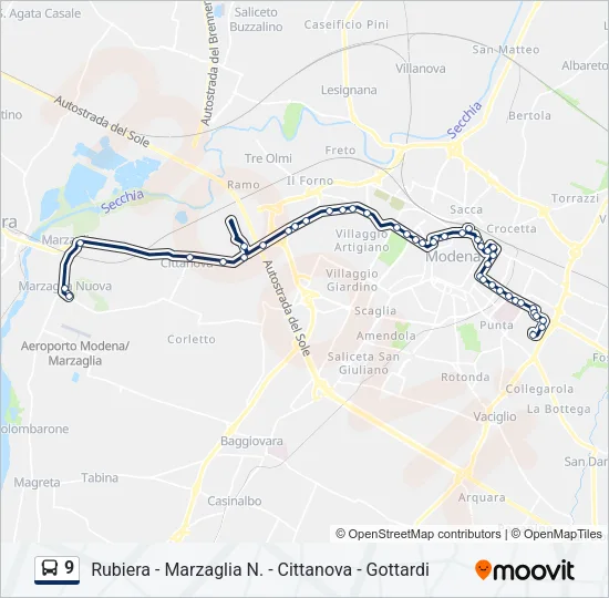 9 Bus Line Map