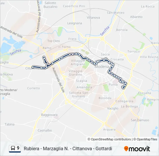 9 Bus Line Map