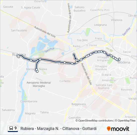9 Bus Line Map