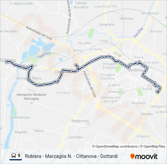 9 Bus Line Map