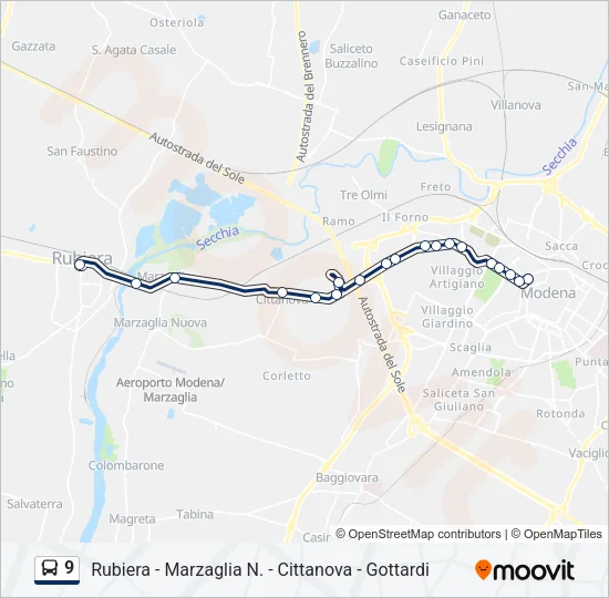 9 Bus Line Map