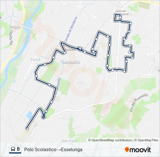 B Bus Line Map