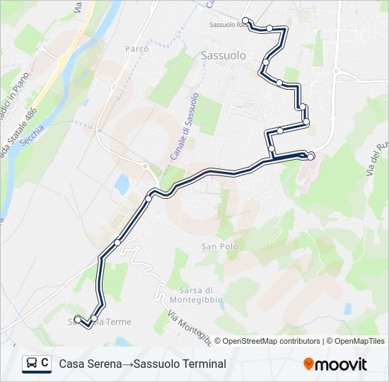 Percorso linea bus C