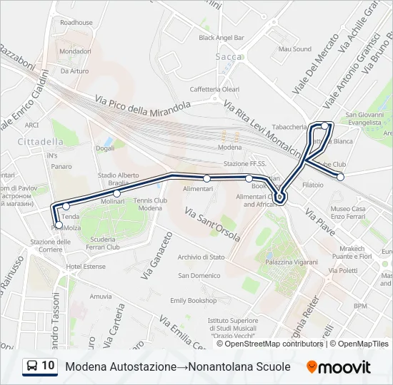 10 Bus Line Map
