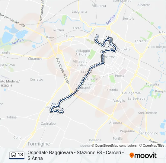 13 Bus Line Map