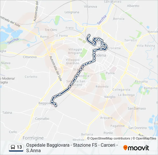 13 Bus Line Map