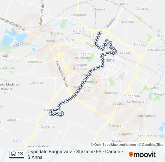 13 Bus Line Map