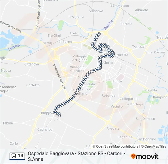 13 Bus Line Map