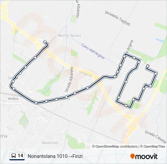 14 Bus Line Map