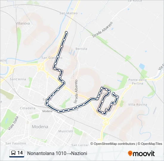 14 Bus Line Map